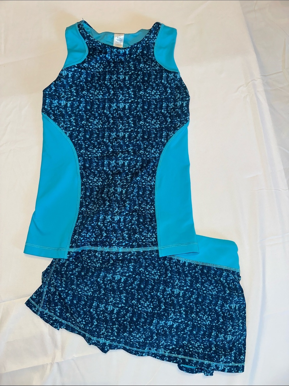 Ivivva by Lululemon Girls Aqua and Navy Athletic Tank with Skort
